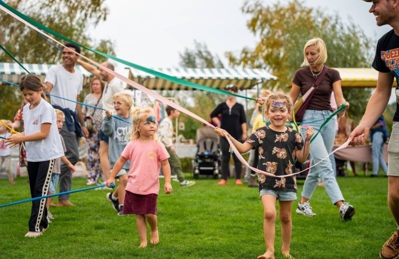 Bonfire with ribbons